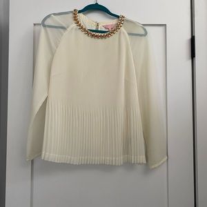 Ted Baker London pleated blouse with built in rhinestones